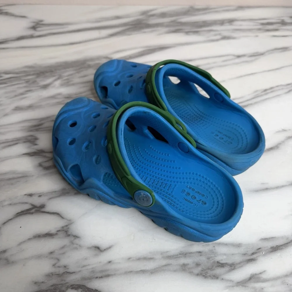 Crocs Swiftwater Splash Clogs Toddler Boy's Size C12 Blue Sandals Shoes Slip On